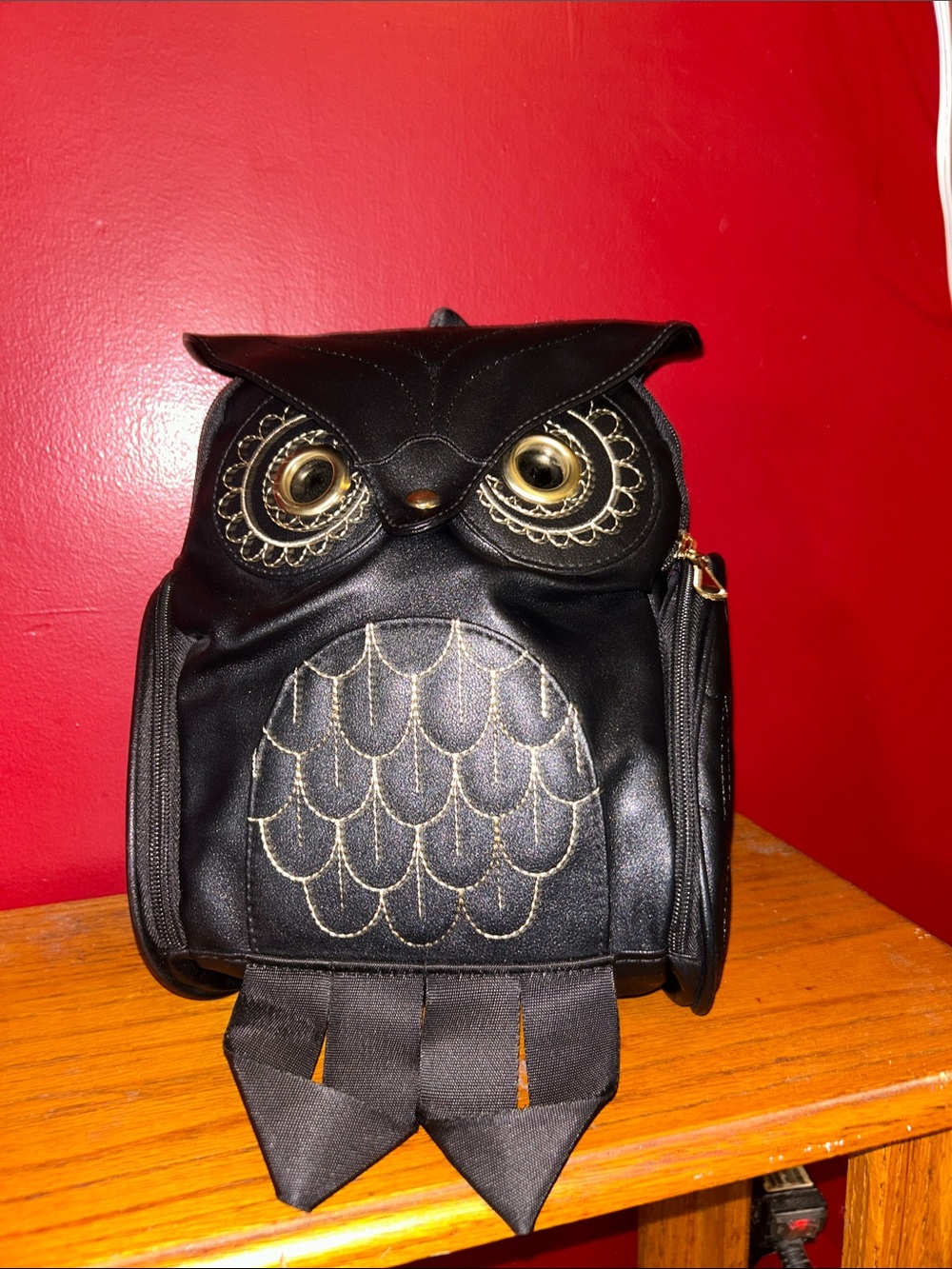 Black owl backpack is a versatile novelty backpack bag multi pocket, NWOT - Picture 1 of 11